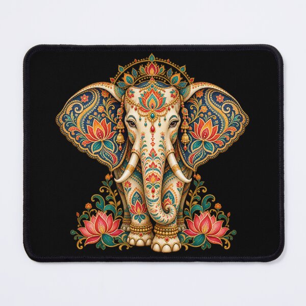 Item preview, Indian Elephant - Lotus and Paisley designed and sold by lAnJefurtifeu.