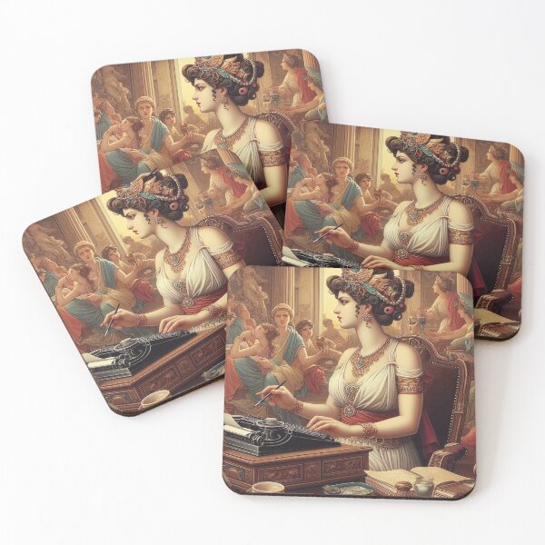 Item preview, Royal woman in ancient scene of art and wisdom writing  designed and sold by OrbitGlow Studio  .