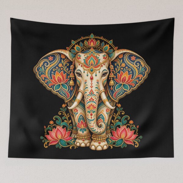 Item preview, Indian Elephant - Lotus and Paisley designed and sold by lAnJefurtifeu.