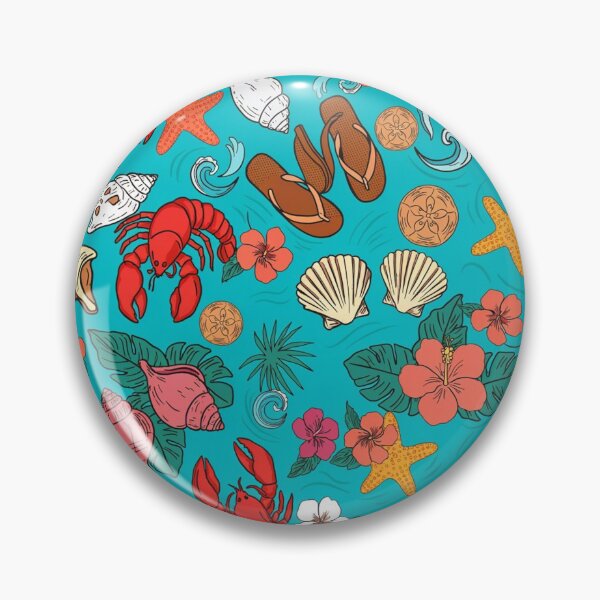 Item preview, Beach Pattern with Lobsters and Seashells designed and sold by Mindful Wall Art Studio.