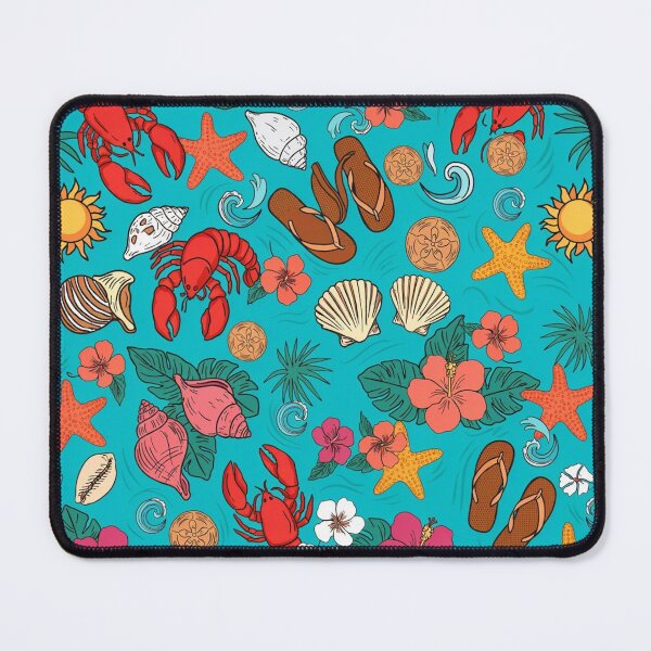 Item preview, Beach Pattern with Lobsters and Seashells designed and sold by Mindful Wall Art Studio.