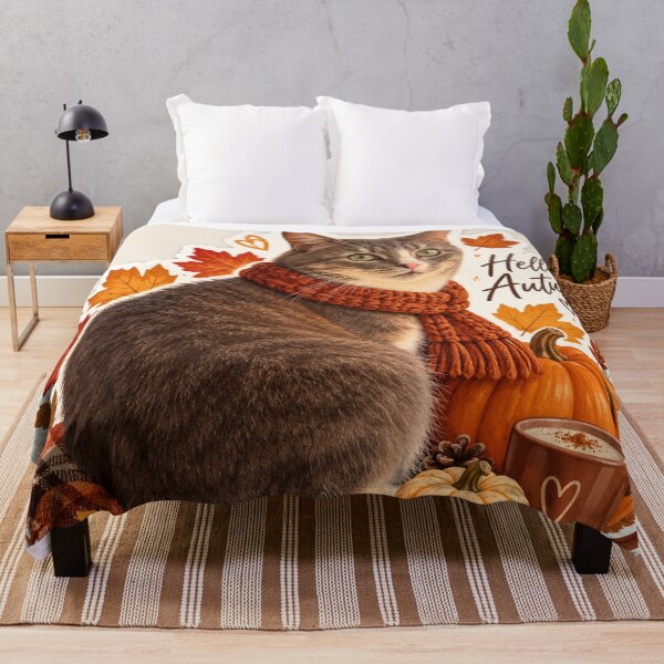 Item preview, Hello Autumn - Cute Cat designed and sold by digiscapeart.