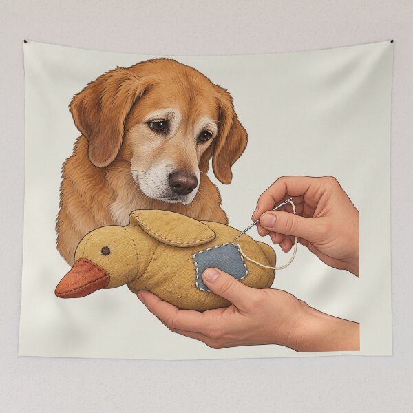 Item preview, Visible Mending Golden Retriever Toy Art designed and sold by MythicCotton.