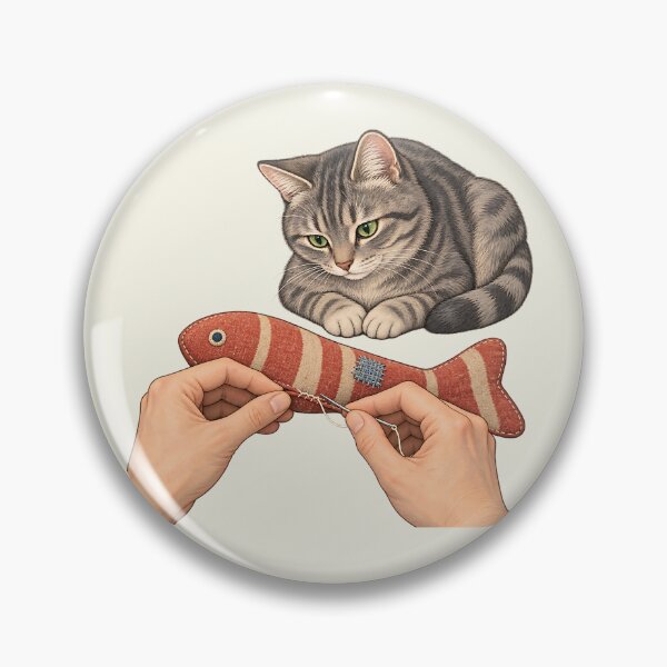 Item preview, Visible Mending Tabby Cat Fish Toy Art designed and sold by MythicCotton.