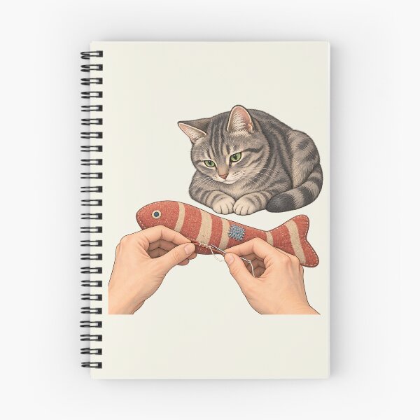 Item preview, Visible Mending Tabby Cat Fish Toy Art designed and sold by MythicCotton.