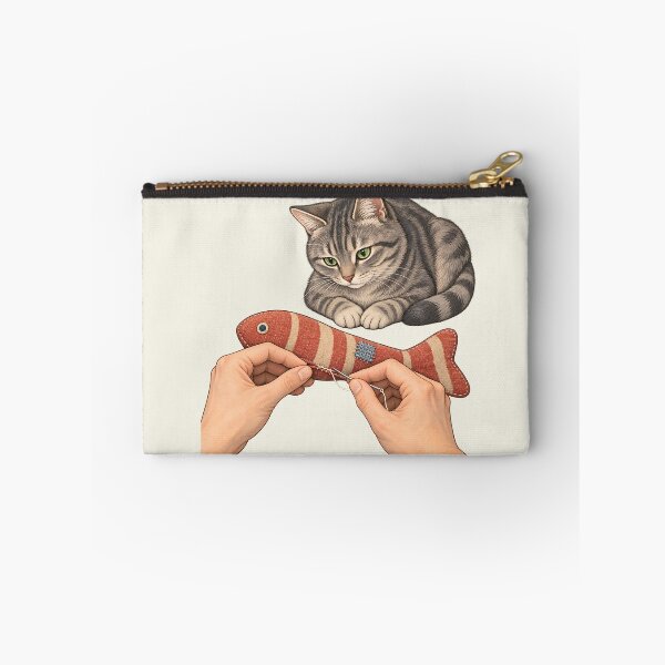 Item preview, Visible Mending Tabby Cat Fish Toy Art designed and sold by MythicCotton.