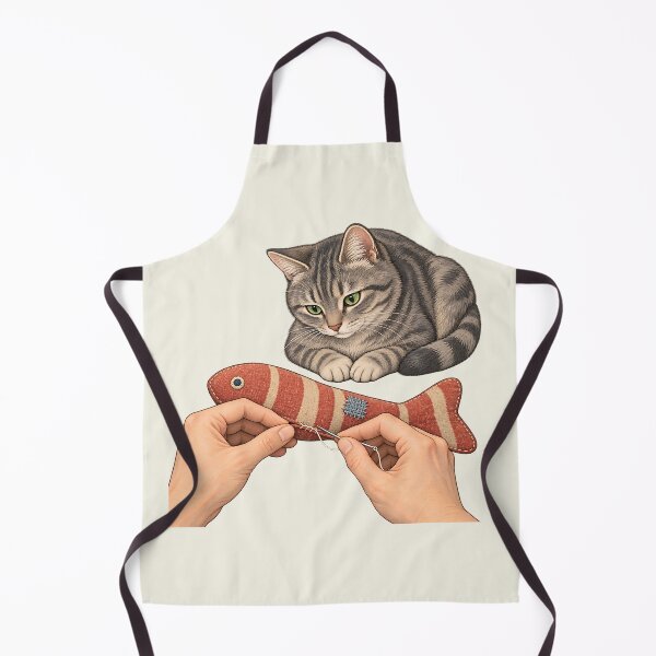 Item preview, Visible Mending Tabby Cat Fish Toy Art designed and sold by MythicCotton.