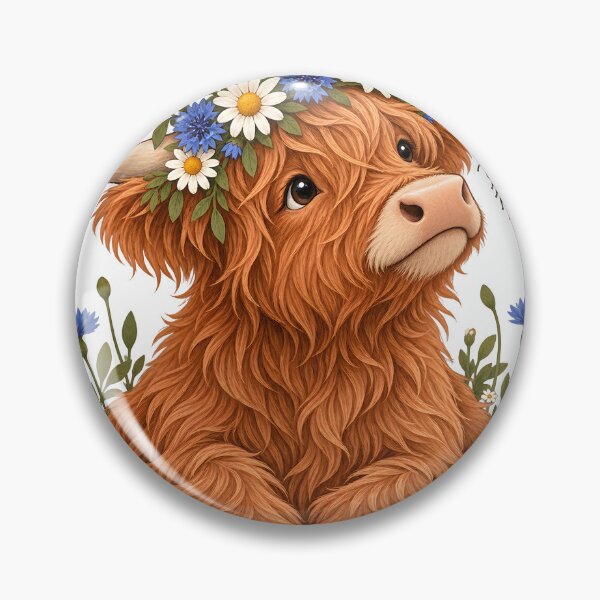 Item preview, Highland Cow Wildflower Crown designed and sold by EpicwaveDesigns.