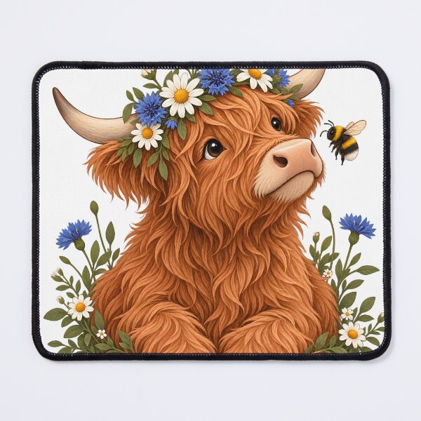 Item preview, Highland Cow Wildflower Crown designed and sold by EpicwaveDesigns.