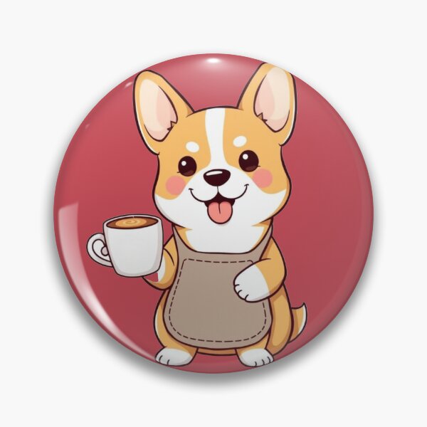Item preview, Coffee First Dogs Second Whimsical Print designed and sold by CorgiCoffeeHub.