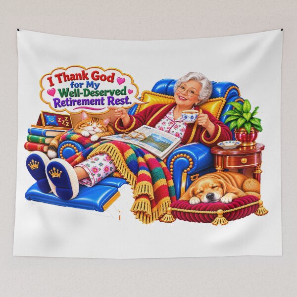 Item preview, Thank God for My Well-Deserved Retirement Rest. designed and sold by New Wave Artworks & Odds &Ends.