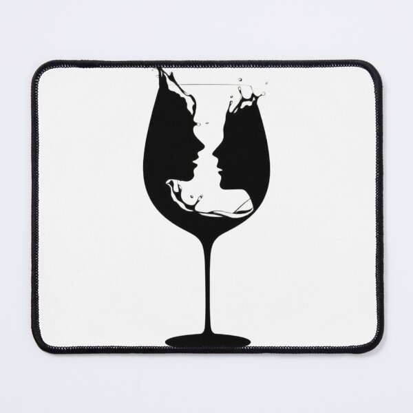 Item preview, Romantic Wine Glass Illusion - Minimalist Couple Faces Silhouette designed and sold by AJGHOUGHART.