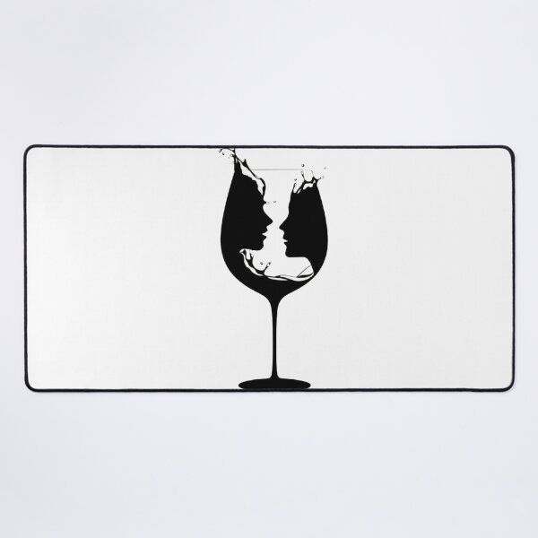 Item preview, Romantic Wine Glass Illusion - Minimalist Couple Faces Silhouette designed and sold by AJGHOUGHART.