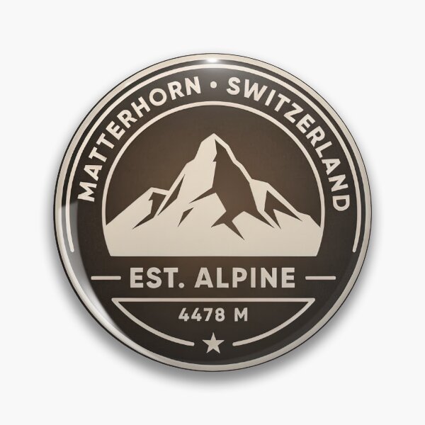 Item preview, Vintage Circular Badge Matterhorn Switzerland Mountain Crest Vector designed and sold by Shutter-Dragon.