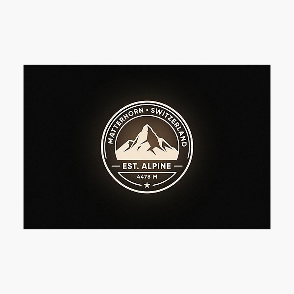 Item preview, Vintage Circular Badge Matterhorn Switzerland Mountain Crest Vector designed and sold by Shutter-Dragon.