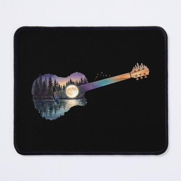 Item preview, Acoustic Guitar Forest Landscape - Sunset Nature Artwork designed and sold by DuckOddity.