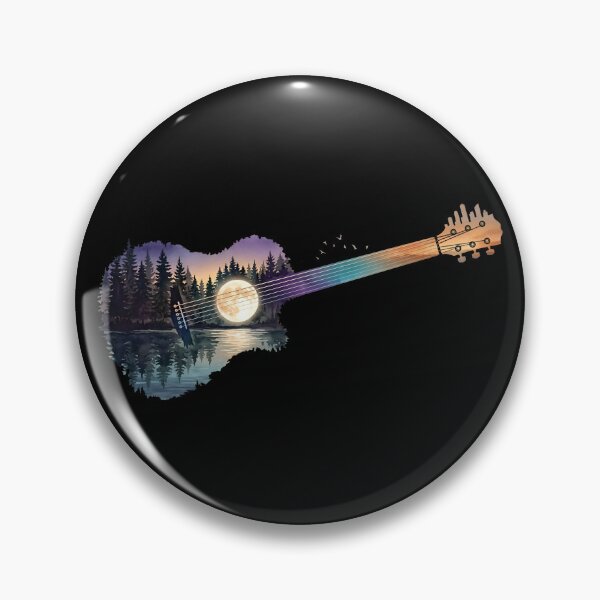 Item preview, Acoustic Guitar Forest Landscape - Sunset Nature Artwork designed and sold by DuckOddity.