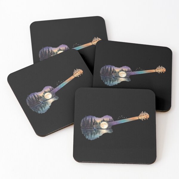 Item preview, Acoustic Guitar Forest Landscape - Sunset Nature Artwork designed and sold by DuckOddity.