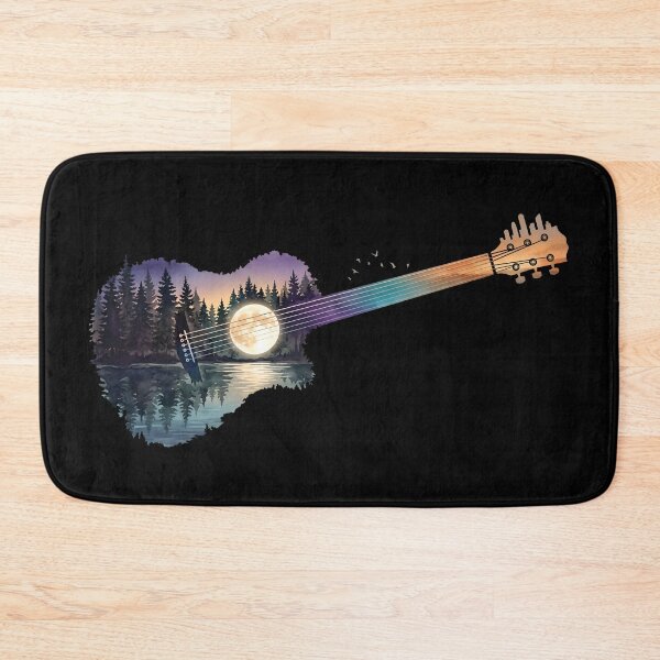 Item preview, Acoustic Guitar Forest Landscape - Sunset Nature Artwork designed and sold by DuckOddity.