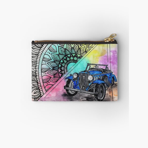 Item preview, Vintage Blue Roadster Mandala Watercolor Art designed and sold by Zenith-Co.