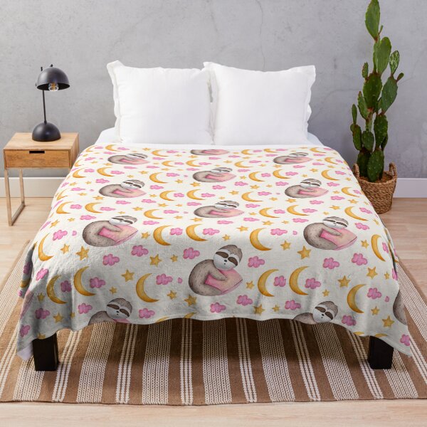 Item preview, Cute Sleeping Sloths and Pink Clouds designed and sold by DigiBlossom.