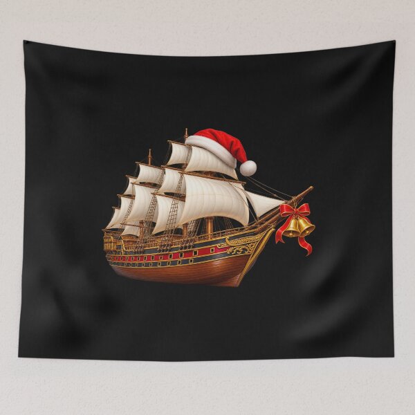 Item preview, Merry Christmas Santa Hat Ship designed and sold by annenambiro.