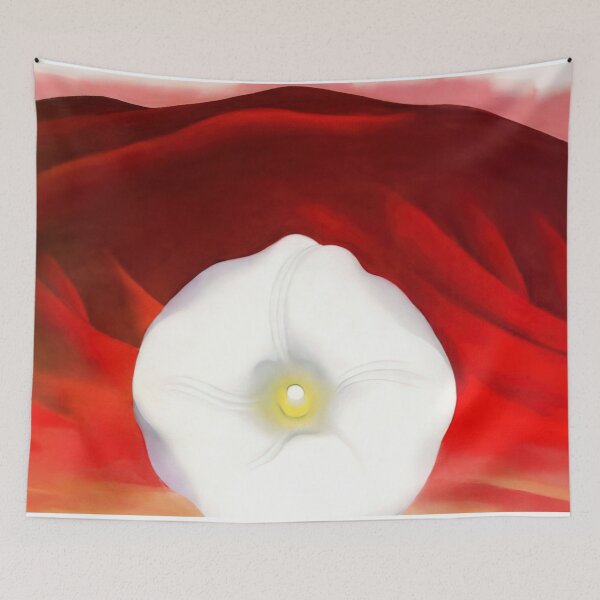 Item preview, Red hills and white flower designed and sold by EtherShadeArt.