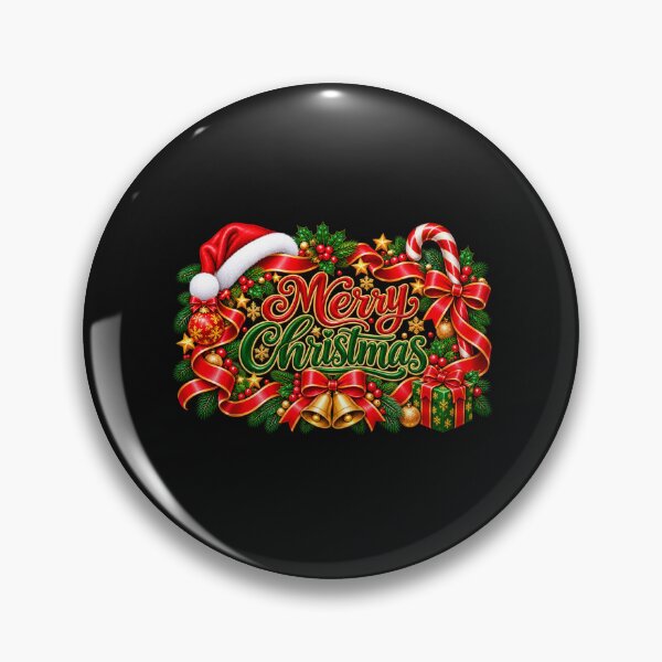 Item preview, Christmas Ribbon Frame with Santa Hat and Ornaments designed and sold by annenambiro.