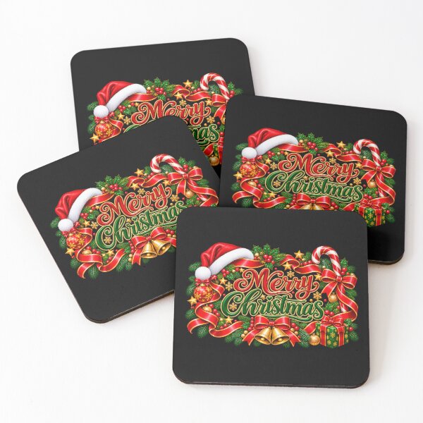 Item preview, Christmas Ribbon Frame with Santa Hat and Ornaments designed and sold by annenambiro.