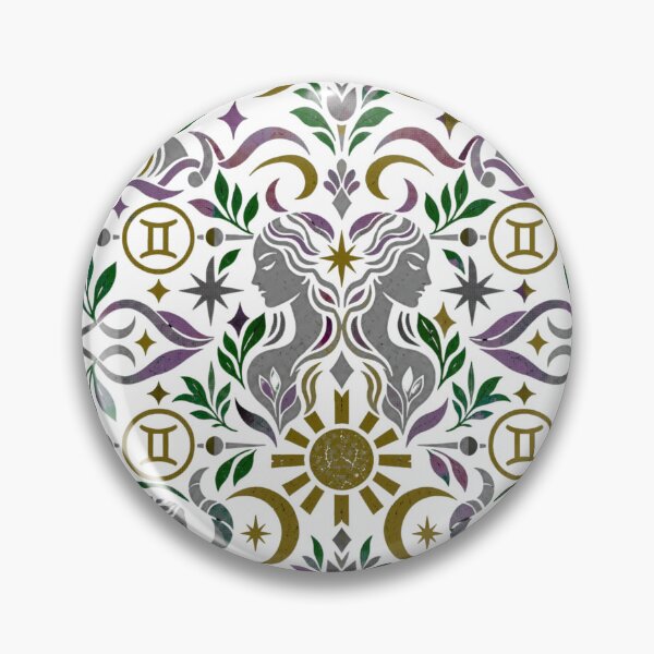 Item preview, Celestial Gemini Zodiac Twins Damask Pattern designed and sold by PrismaticPrdx.