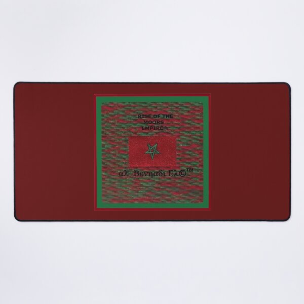 Item preview, Mu’ur (UM) Empire™ al-Benhadiel©™ flag design, red and green, berry background designed and sold by HardyKnitDesign.