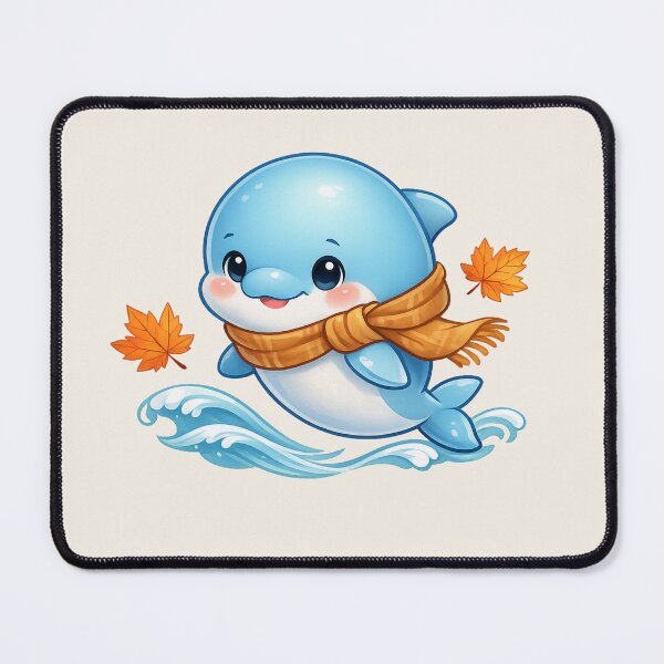 Item preview, Dolphin Jumping in Autumn Scarf - Fall Sea Life designed and sold by DariaCraft.