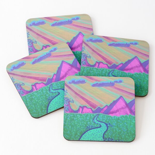 Item preview, Purple mountains, blue sky, green grass designed and sold by SnazzyWolfArt.