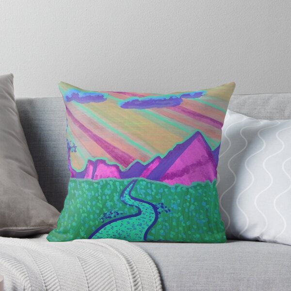 Item preview, Purple mountains, blue sky, green grass designed and sold by SnazzyWolfArt.