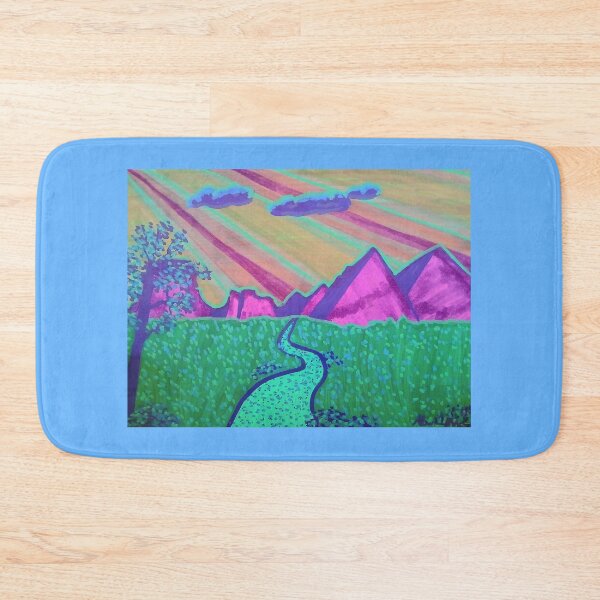Item preview, Purple mountains, blue sky, green grass designed and sold by SnazzyWolfArt.