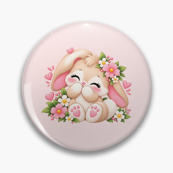 Item preview, Shy Bunny Cute Floral Kawaii Rabbit Pastel Sticker designed and sold by StickyDelights.