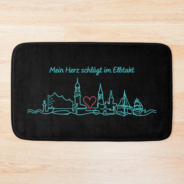 Artikelvorschau, Hamburg Skyline One Line Art – Herz im Elbtakt entworfen und verkauft von Pineapple-Tree.