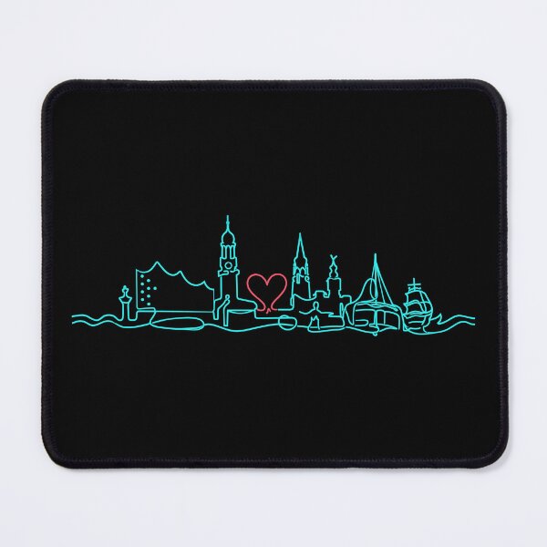 Item preview, Hamburg Skyline One Line Art with Heart designed and sold by Pineapple-Tree.