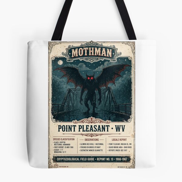 Item preview, Mothman Shirt — Vintage Cryptid Halloween Tee designed and sold by unthinkabletees.