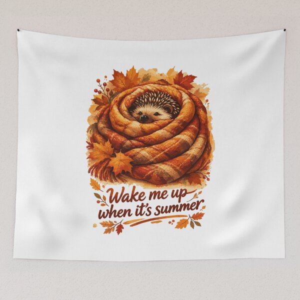 Item preview, Cute hedgehog hibernating blanket saying designed and sold by Pineapple-Tree.