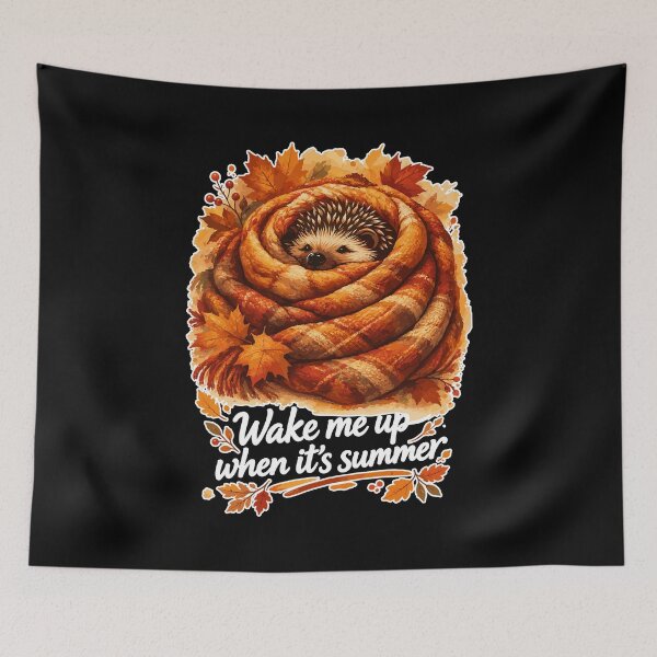Item preview, Cute hedgehog hibernating blanket saying designed and sold by Pineapple-Tree.