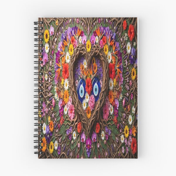 Item preview, Evil Eye Floral Heart - Botanical Amulet Talisman Art designed and sold by Breezes-of-Ida.