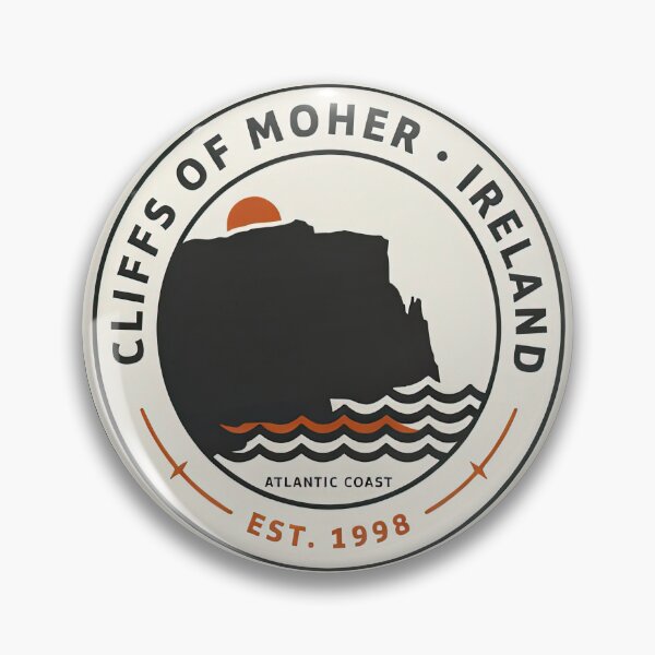 Item preview, Vintage Circular Badge Cliffs Of Moher Ireland Crest Vector designed and sold by Shutter-Dragon.