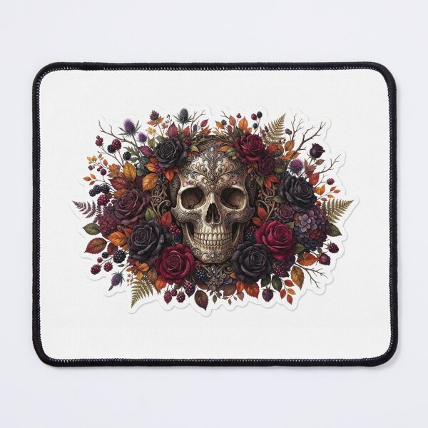 Item preview, The Eternal Garden — Gothic Skull Floral Halloween Sticker designed and sold by AbbasSaqib.
