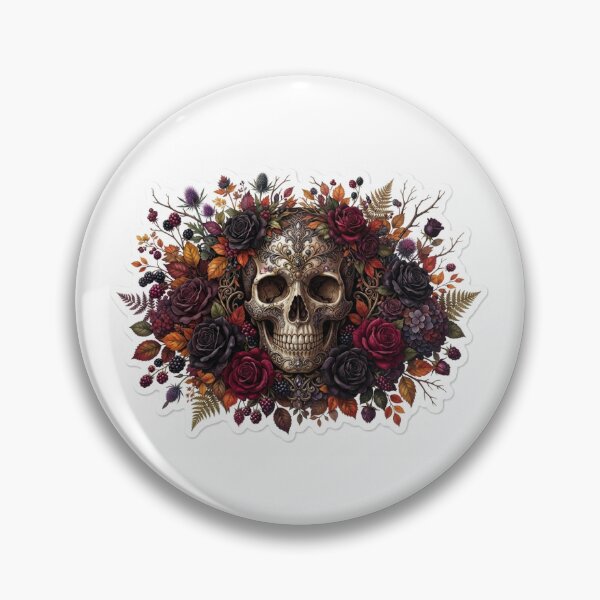 Item preview, The Eternal Garden — Gothic Skull Floral Halloween Sticker designed and sold by AbbasSaqib.