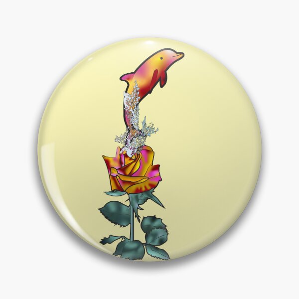 Item preview, Yellow and Pink Dolphin Jumping Out Of A Rose designed and sold by XenonBraun.