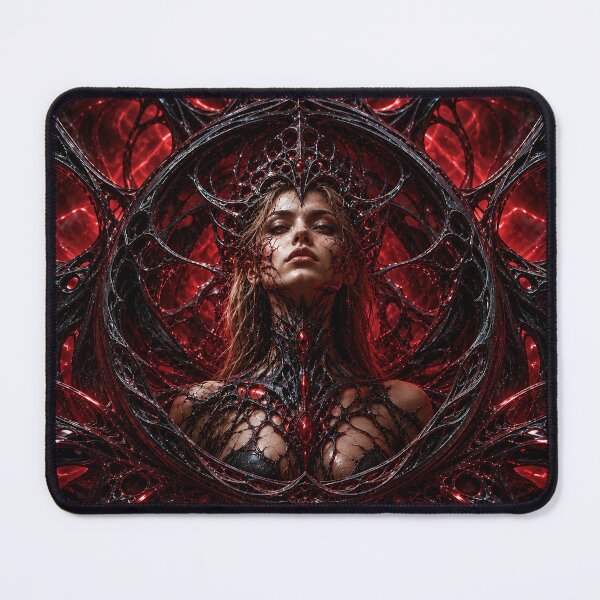 Item preview, Crimson Biomass Queen – Dark Biomechanical Gothic Sci‑Fi Art designed and sold by FreemanDan Art.