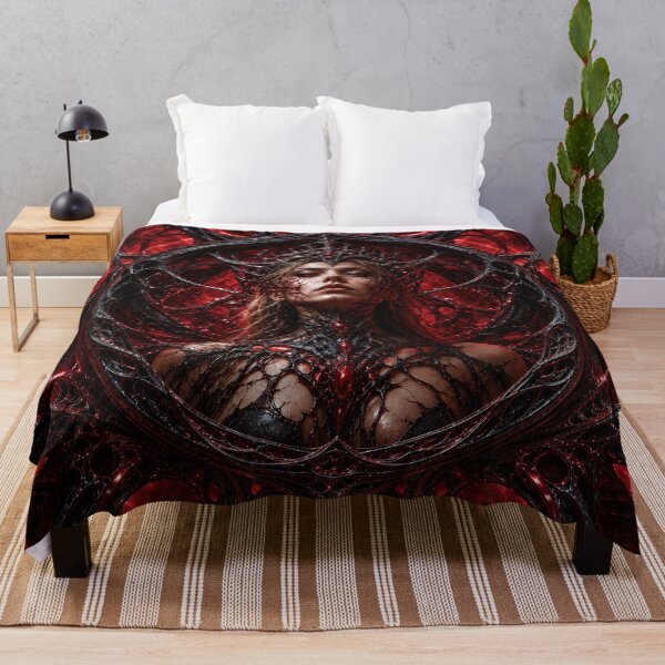 Item preview, Crimson Biomass Queen – Dark Biomechanical Gothic Sci‑Fi Art designed and sold by FreemanDan Art.