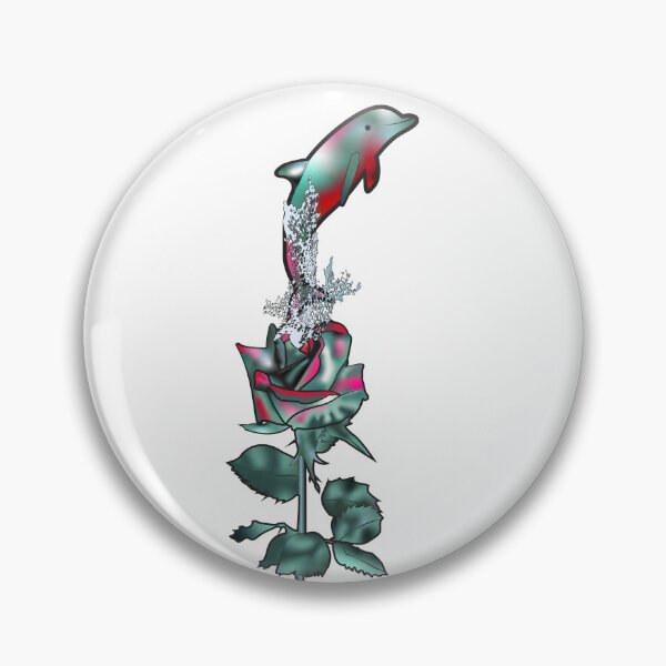 Item preview, Teal Dolphin Jumping Out Of A Rose designed and sold by XenonBraun.