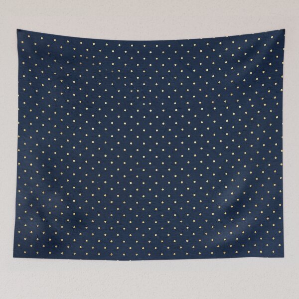Item preview, Classic Navy and Gold Mini Polka Dot Pattern designed and sold by Mindful Wall Art Studio.